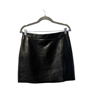Elie Tahari Sleek Black Faux Leather Mini Skirt Size 10